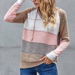 MULTI COLOR LIGHTWEIGHT CLASSIC CHIC KNIT HOODIE